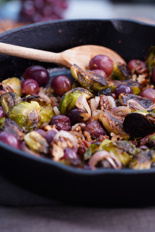 Roasted Brussels Sprouts with Grapes - Clean Slate Cleanse